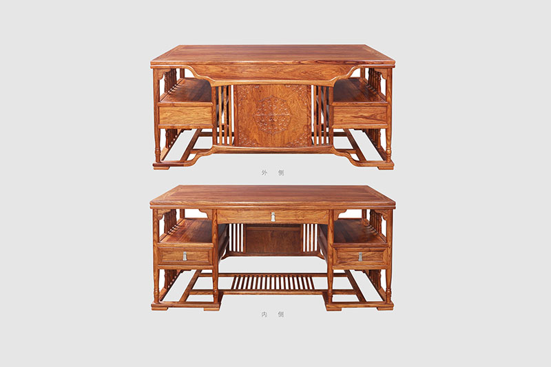 高明中式家居装饰书房桌椅组合家具效果图